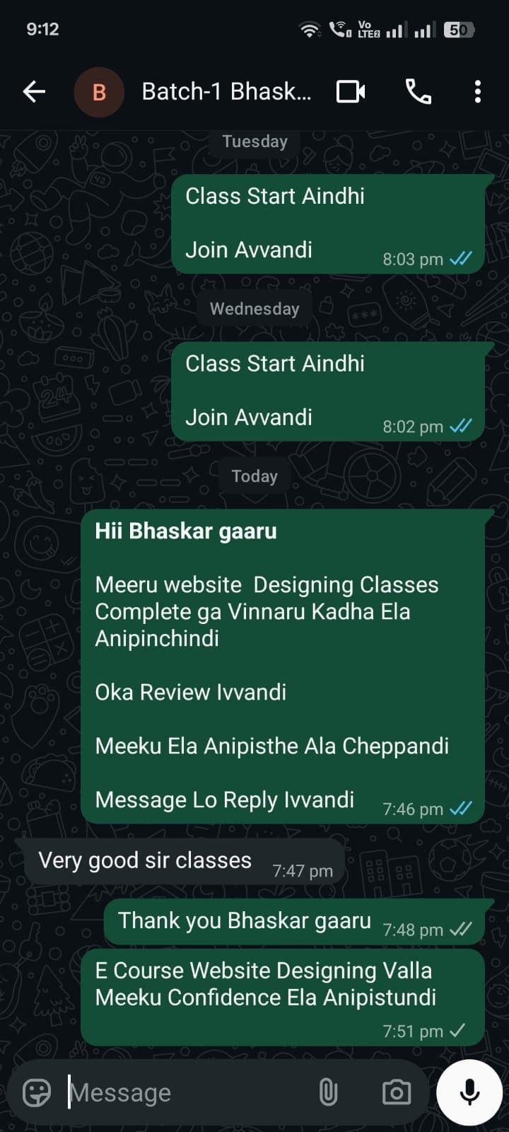 DMAT student WhatsApp review