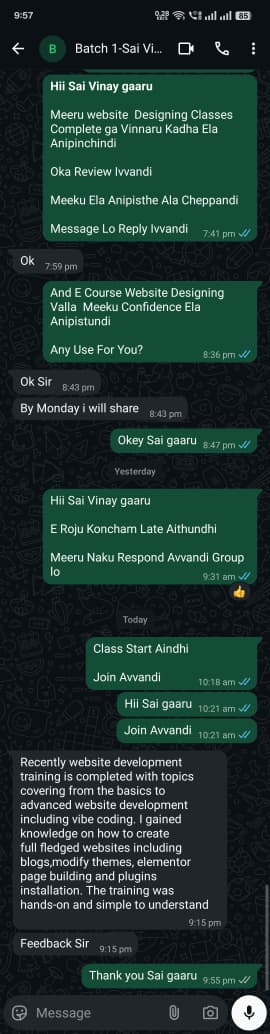 DMAT student WhatsApp review